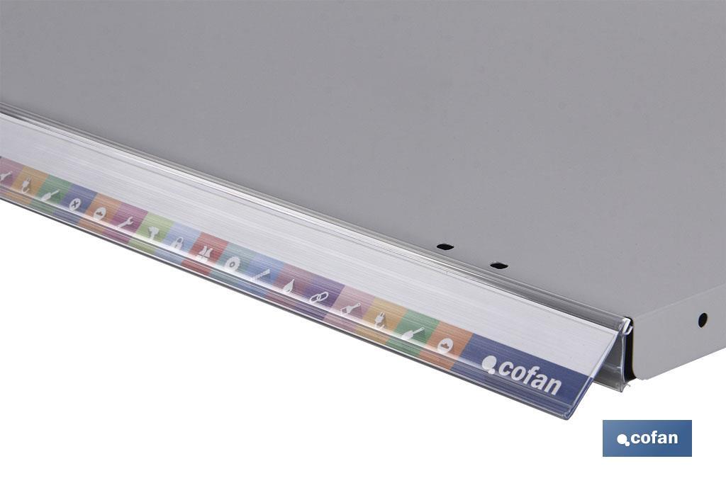 PORTAPRECIOS C/TIRA PARA BANDEJA 1000 X 39 MM