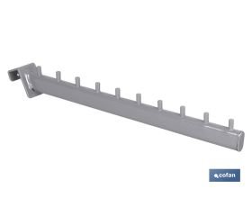 Percha Inclinada Ovalada con pivotes (para barra de carga)