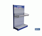 CESTO CON EXTREMOS PARA EXPOSITOR 1000X480mm + PORTAPRECIOS