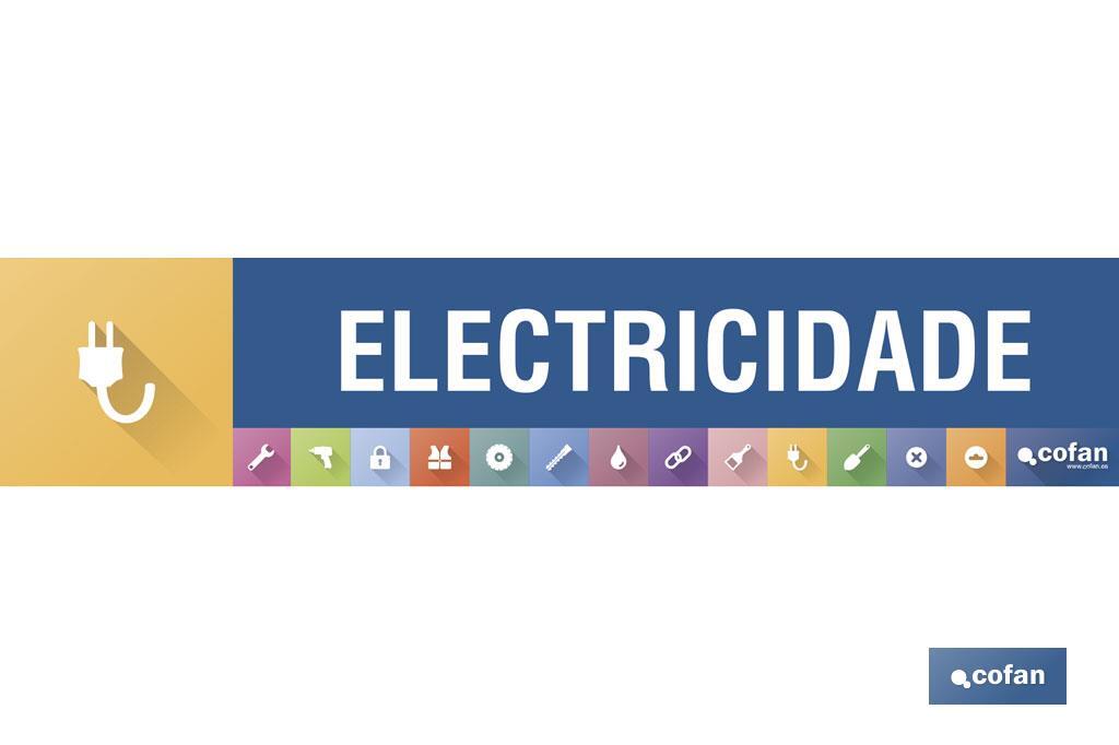 SEÑALETICA IMANTADA PORTUGUES PARA EXPOSITOR 975 X 200 MM - ELECTRICIDADE