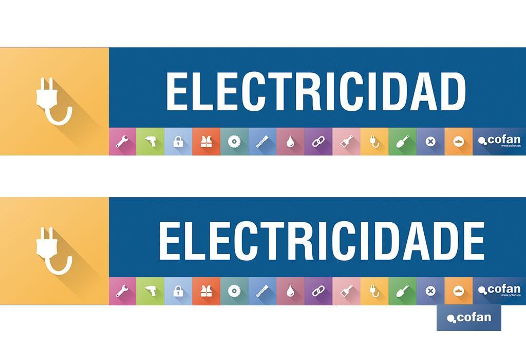 SEÑALETICA IMANTADA PARA EXPOSITOR 975 X 200 MM - ELECTRICIDAD