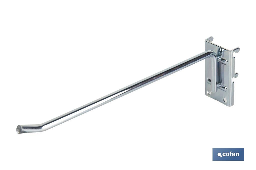 GANCHO CON PLACA DE ANCLAJE SIN ETIQUETERO 200 MM