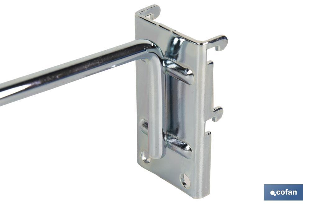 GANCHO CON PLACA DE ANCLAJE SIN ETIQUETERO 200 MM