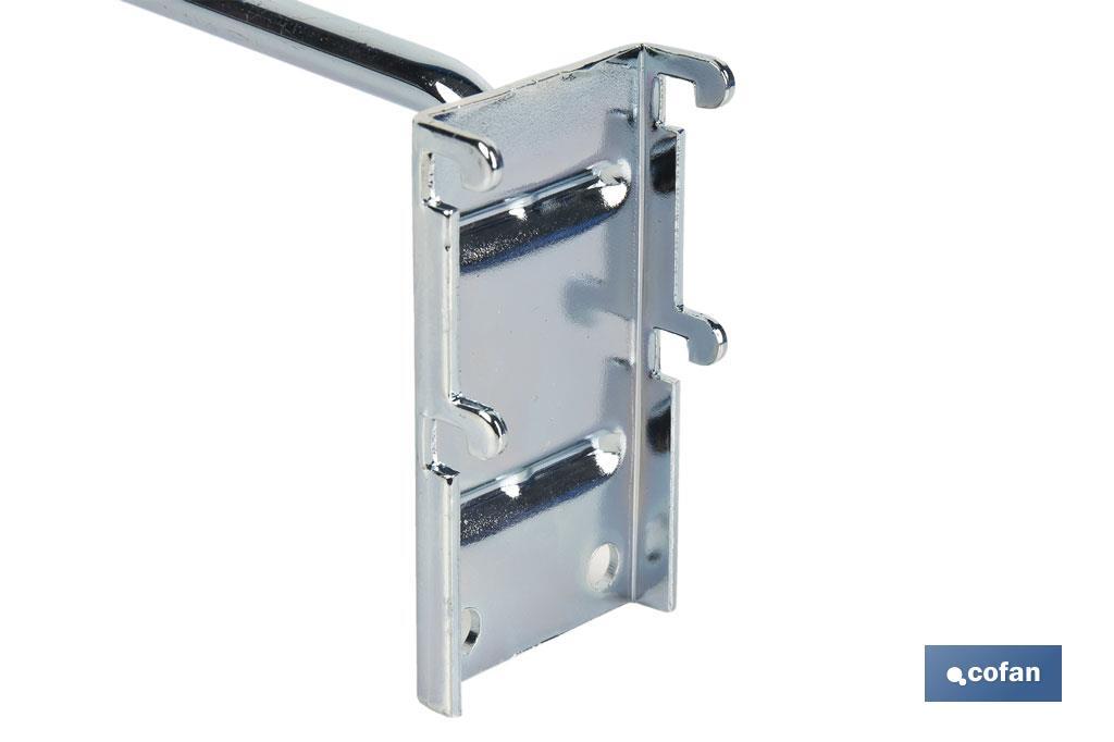 GANCHO CON PLACA DE ANCLAJE SIN ETIQUETERO 200 MM