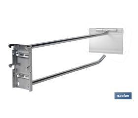 GANCHO CON PLACA DE ANCLAJE CON ETIQUETERO 200 MM