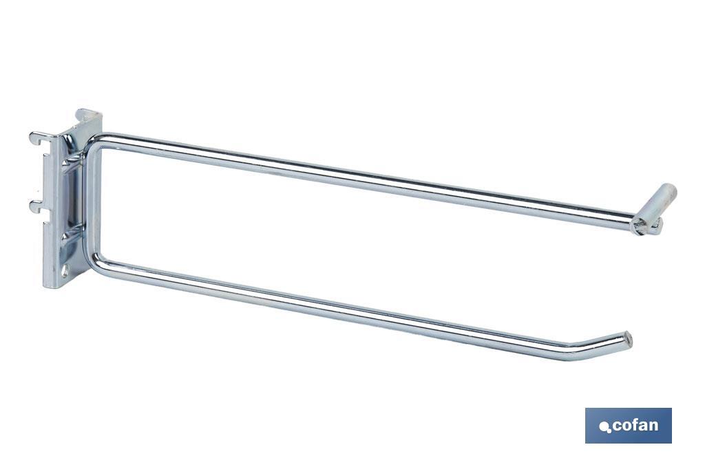 GANCHO CON PLACA DE ANCLAJE CON ETIQUETERO 200 MM