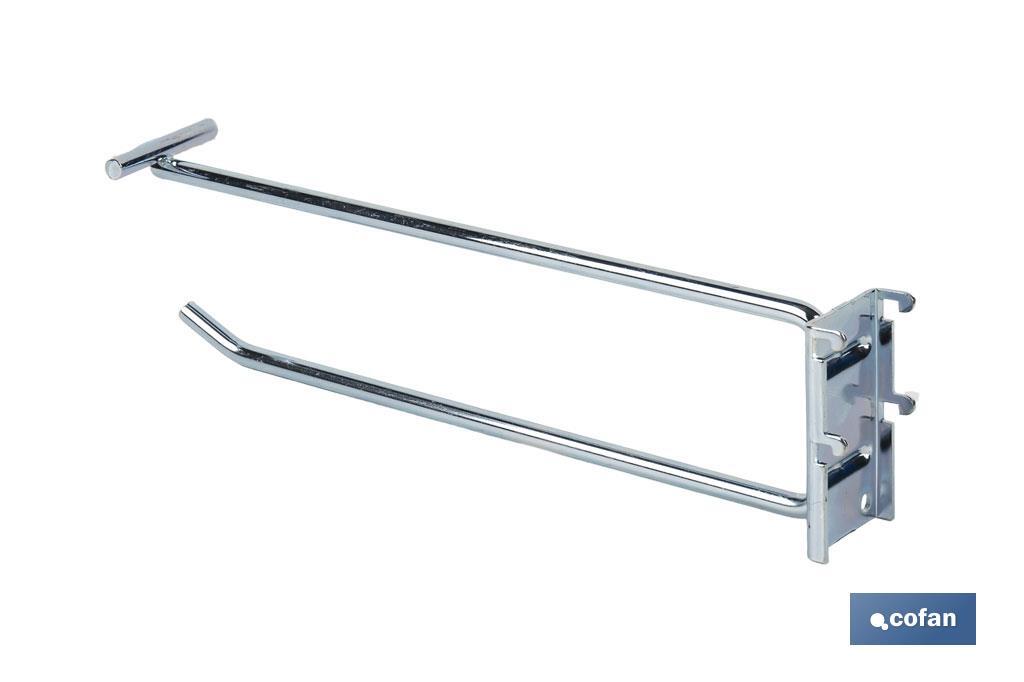 GANCHO CON PLACA DE ANCLAJE CON ETIQUETERO 200 MM