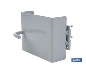 Soporte para taladros | Incluye gancho con ángulo de 90° | Material: acero | Fondo perforado | Medidas: 130 x 95 x 65 mm