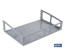 Bandeja para expositores | Color: gris claro | Ideal para una organización eficiente | Medidas: 300 x 200 mm