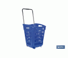 Carrito de la compra | Cesta con 2 ruedas | Asa telescópica | Capacidad: 52 litros | Color: azul | Medidas: 39 x 39 x 52,9 cm