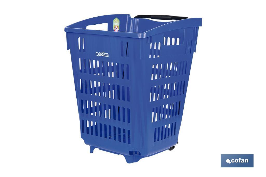 CESTA DE COMPRA CON RUEDAS Y ASA TELESCÓPICA 390X390X529 MM