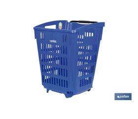CESTA DE COMPRA CON RUEDAS Y ASA TELESCÓPICA 390X390X529 MM