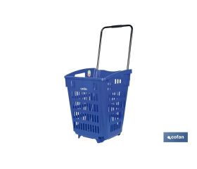 CESTA DE COMPRA CON RUEDAS Y ASA TELESCÓPICA 390X390X529 MM