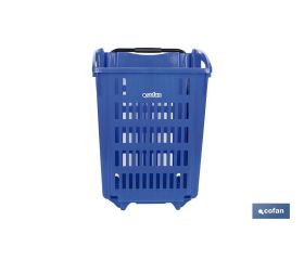 CESTA DE COMPRA CON RUEDAS Y ASA TELESCÓPICA 390X390X529 MM