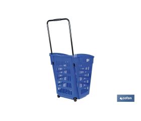 CESTA DE COMPRA CON RUEDAS Y ASA TELESCÓPICA 390X390X529 MM