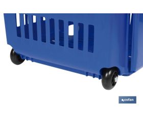 CESTA DE COMPRA CON RUEDAS Y ASA TELESCÓPICA 390X390X529 MM