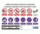 Cartel Multiseñal | Normas de seguridad e higiene para invernaderos | Medida 1000 x 700 mm