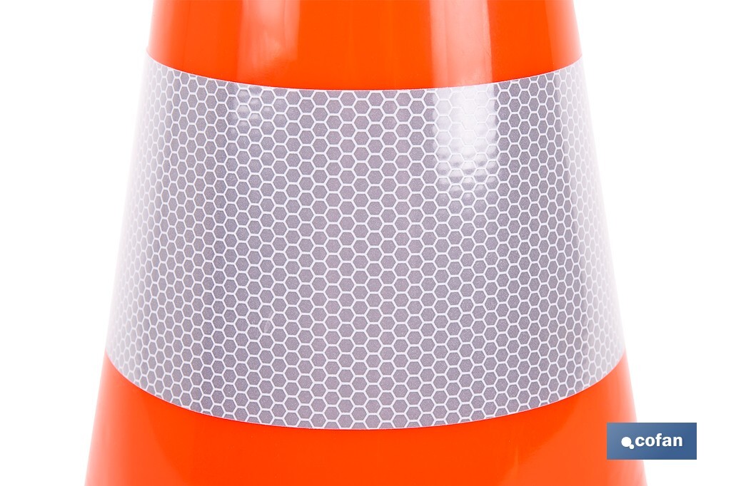CONO NARANJA Y BLANCO 50 CM