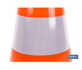 CONO NARANJA Y BLANCO 50 CM
