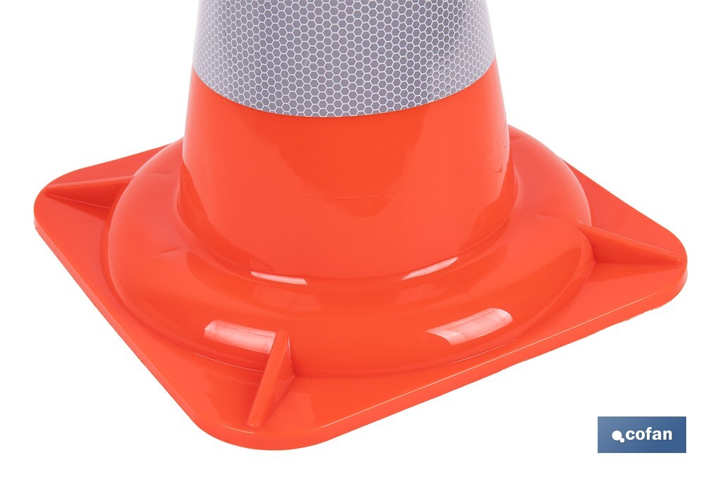 CONO NARANJA Y BLANCO 50 CM
