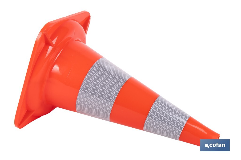 CONO NARANJA Y BLANCO 50 CM