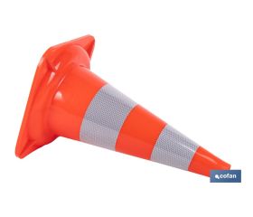 CONO NARANJA Y BLANCO 50 CM