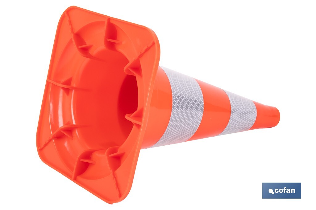 CONO NARANJA Y BLANCO 50 CM