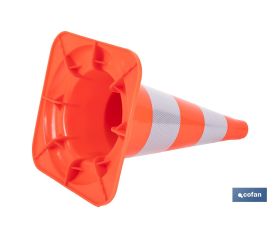 CONO NARANJA Y BLANCO 50 CM