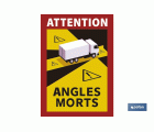 Etiqueta Adhesiva Camión o Autobús | Pegatina Obligatoria en Francia | Señal ATTENTION ANGLES MORTS