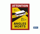ETIQUETA ADHESIVA «ATTENTION ANGLES MORTS» CAMIONES VENTA UNITARIA