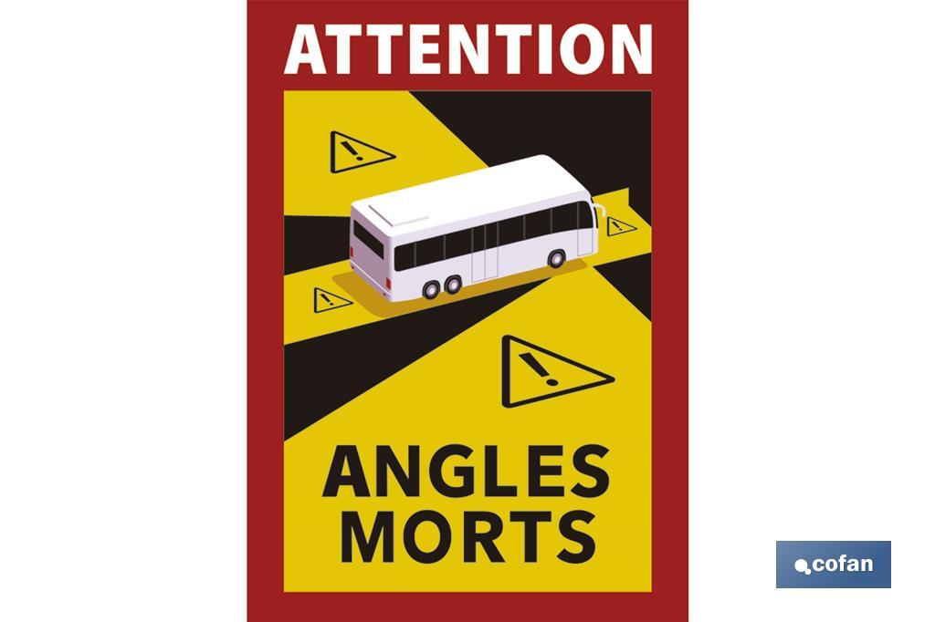 ETIQUETA ADHESIVA «ATTENTION ANGLES MORTS» CAMIONES VENTA UNITARIA
