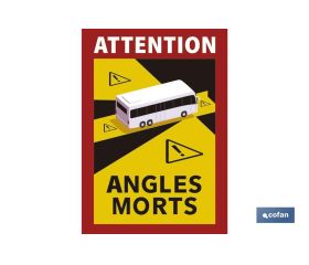 ETIQUETA ADHESIVA «ATTENTION ANGLES MORTS» CAMIONES VENTA UNITARIA