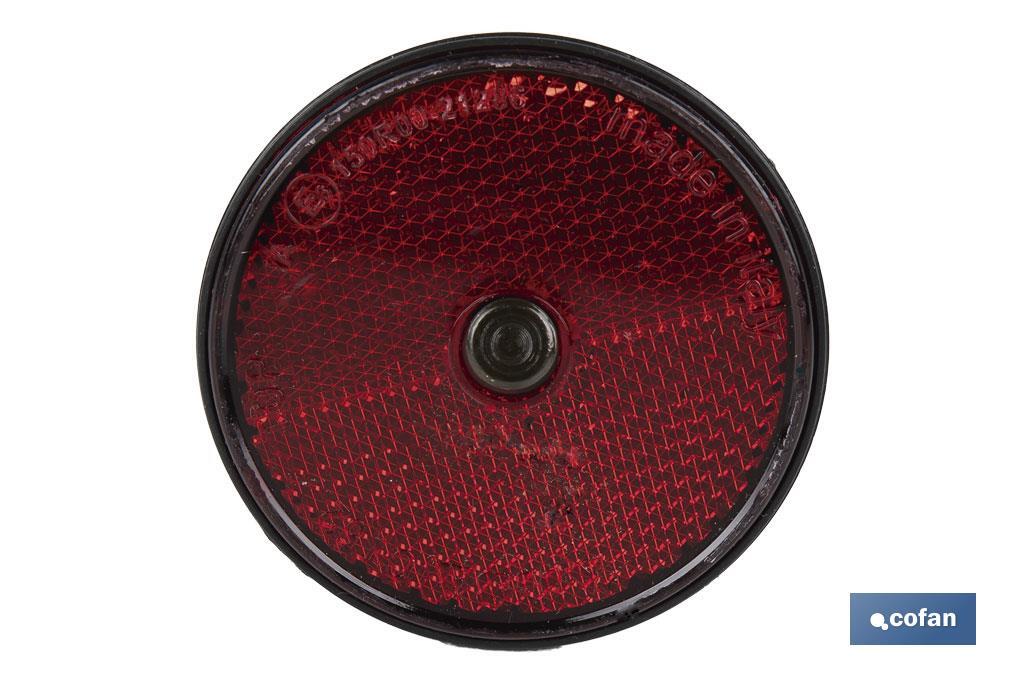 CATADIÓPTRICO REDONDO ROJO Ø 60 MM CON TORNILLO