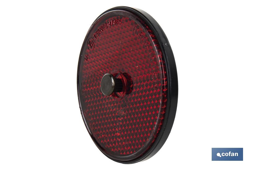 CATADIÓPTRICO REDONDO ROJO Ø 60 MM CON TORNILLO