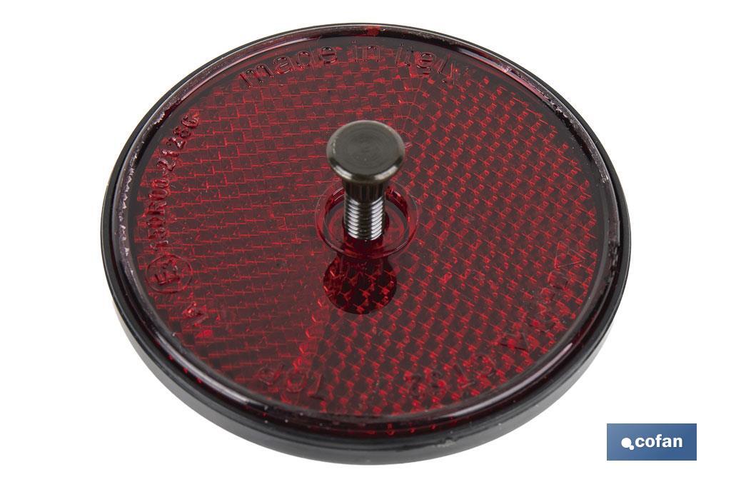 CATADIÓPTRICO REDONDO ROJO Ø 60 MM CON TORNILLO