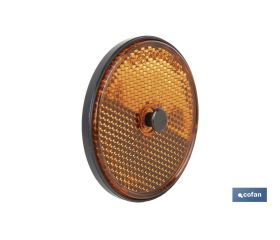 CATADIÓPTRICO REDONDO ÁMBAR Ø 60 MM CON TORNILLO