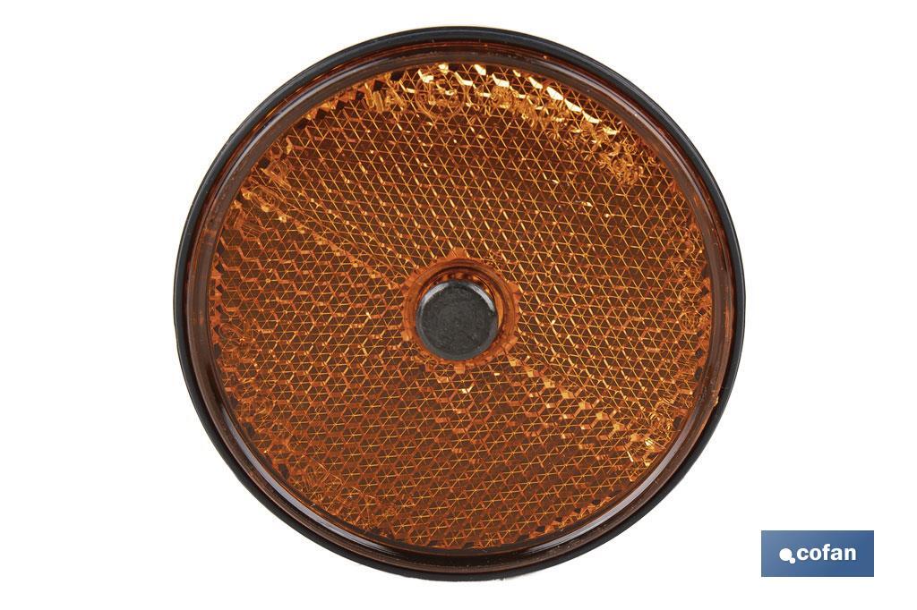 CATADIÓPTRICO REDONDO ÁMBAR Ø 60 MM CON TORNILLO