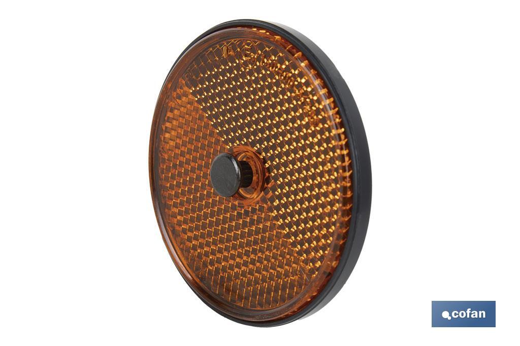 CATADIÓPTRICO REDONDO ÁMBAR Ø 60 MM CON TORNILLO