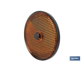 CATADIÓPTRICO REDONDO ÁMBAR Ø 60 MM CON TORNILLO