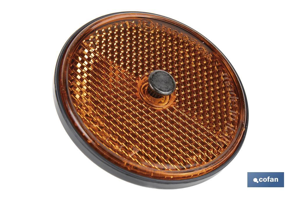 CATADIÓPTRICO REDONDO ÁMBAR Ø 60 MM CON TORNILLO