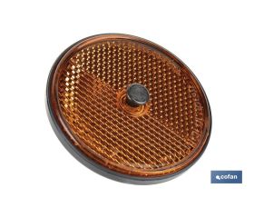 CATADIÓPTRICO REDONDO ÁMBAR Ø 60 MM CON TORNILLO