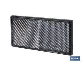 Catadióptrico rectangular con adhesivo para poner en vehículos | Medidas: 106 x 50 mm | Disponible en 3 colores