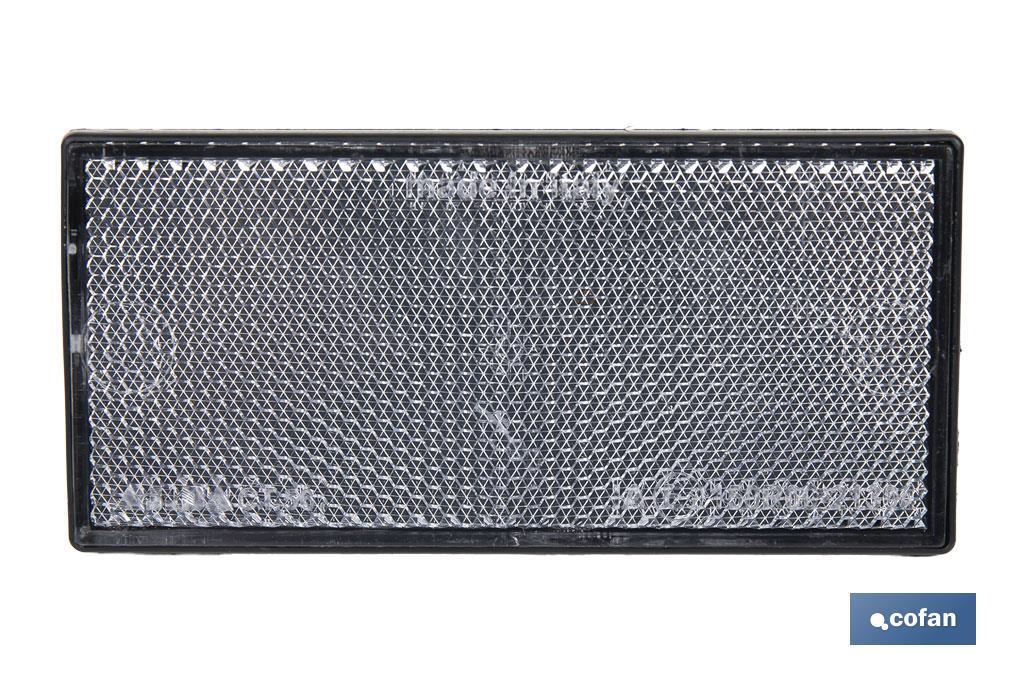 CATADIÓPTRICO RECTANGULAR BLANCO 106 X 50 MM ADHESIVO