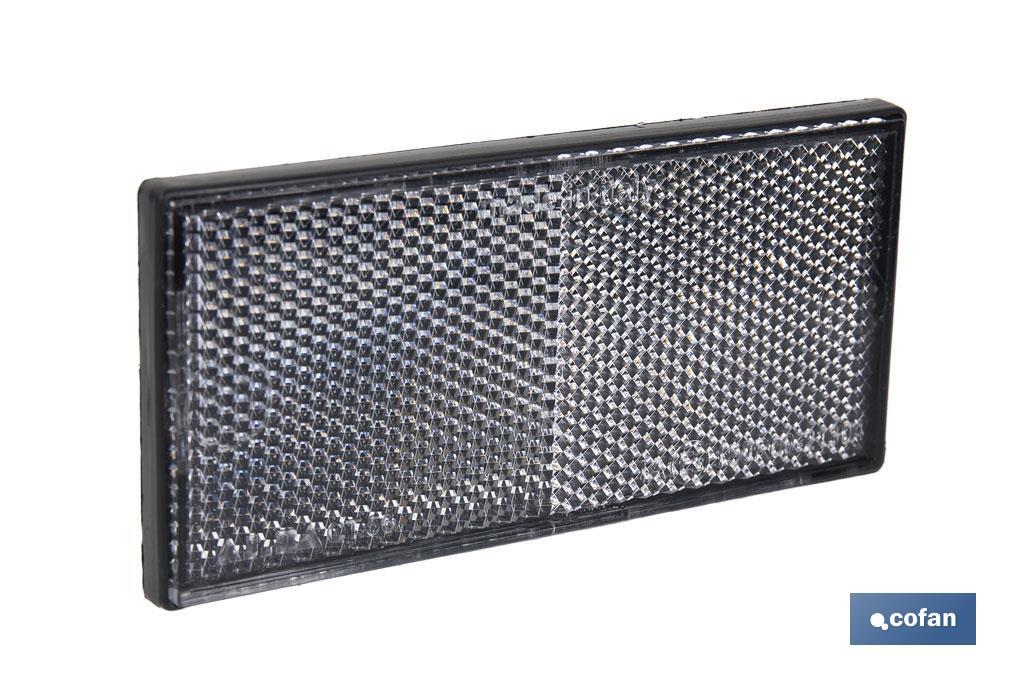 CATADIÓPTRICO RECTANGULAR BLANCO 106 X 50 MM ADHESIVO