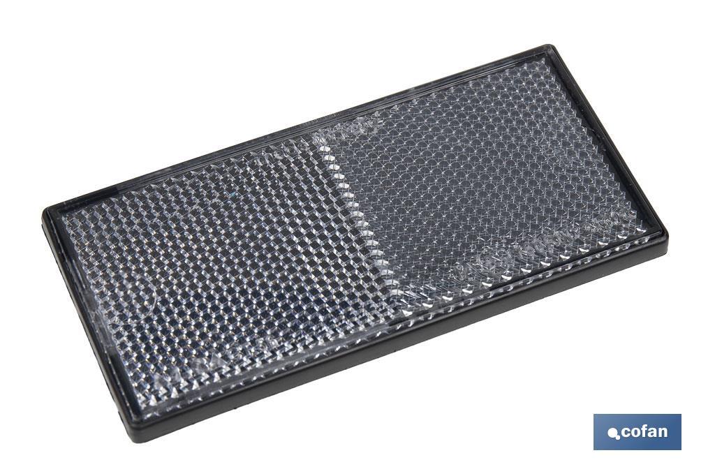 CATADIÓPTRICO RECTANGULAR BLANCO 106 X 50 MM ADHESIVO