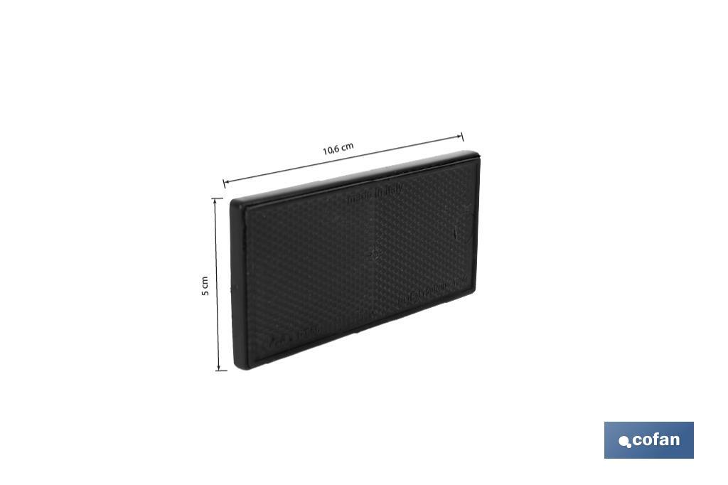 CATADIÓPTRICO RECTANGULAR BLANCO 106 X 50 MM ADHESIVO