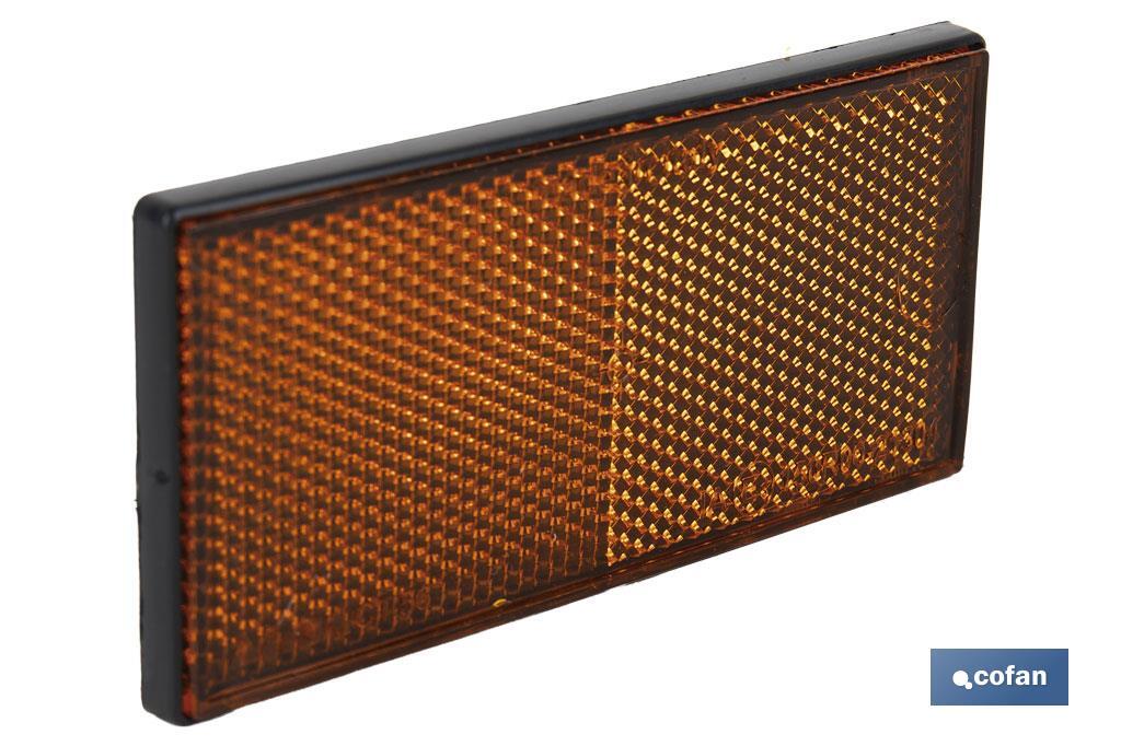 CATADIÓPTRICO RECTANGULAR ÁMBAR 106 X 50 MM ADHESIVO