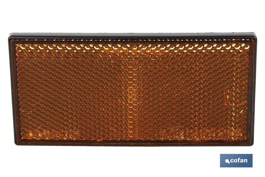 CATADIÓPTRICO RECTANGULAR ÁMBAR 106 X 50 MM ADHESIVO