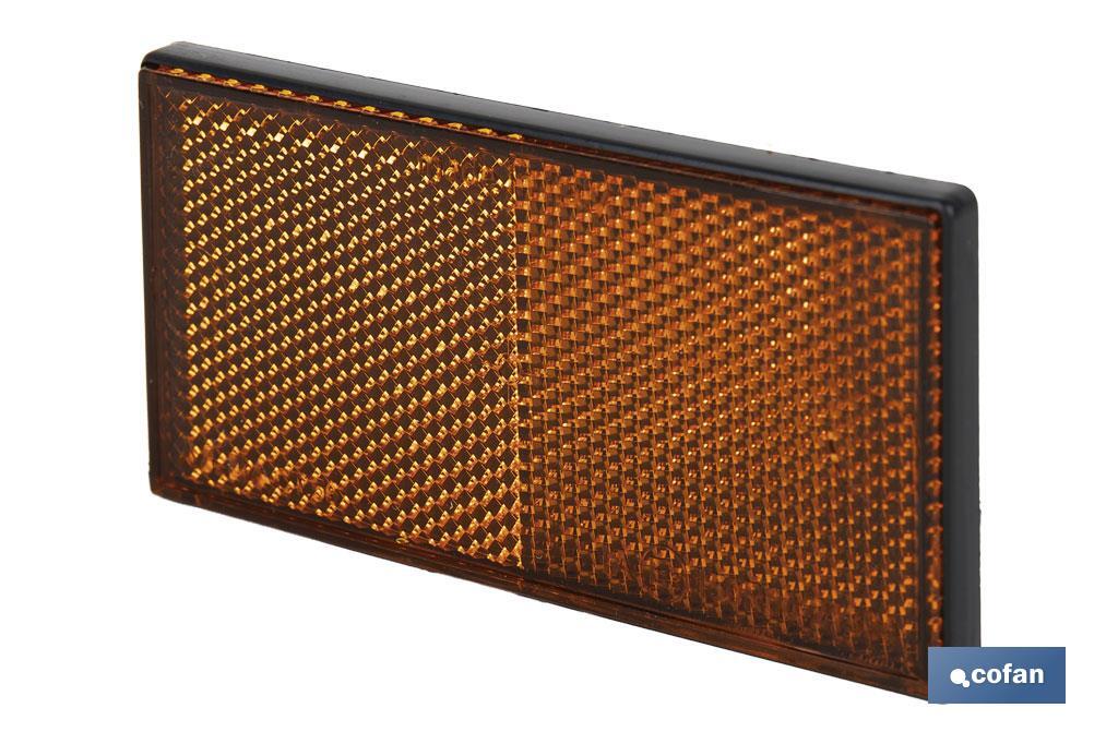 CATADIÓPTRICO RECTANGULAR ÁMBAR 106 X 50 MM ADHESIVO