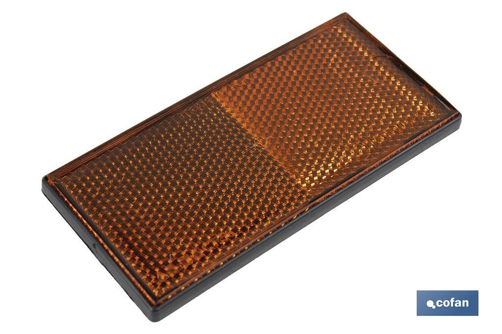 CATADIÓPTRICO RECTANGULAR ÁMBAR 106 X 50 MM ADHESIVO
